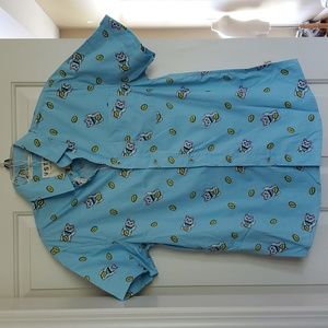 Mens VSTR Premium Chinese Lucky Cat Toy Cotton Short Sleeve Shirt Size Med NWT